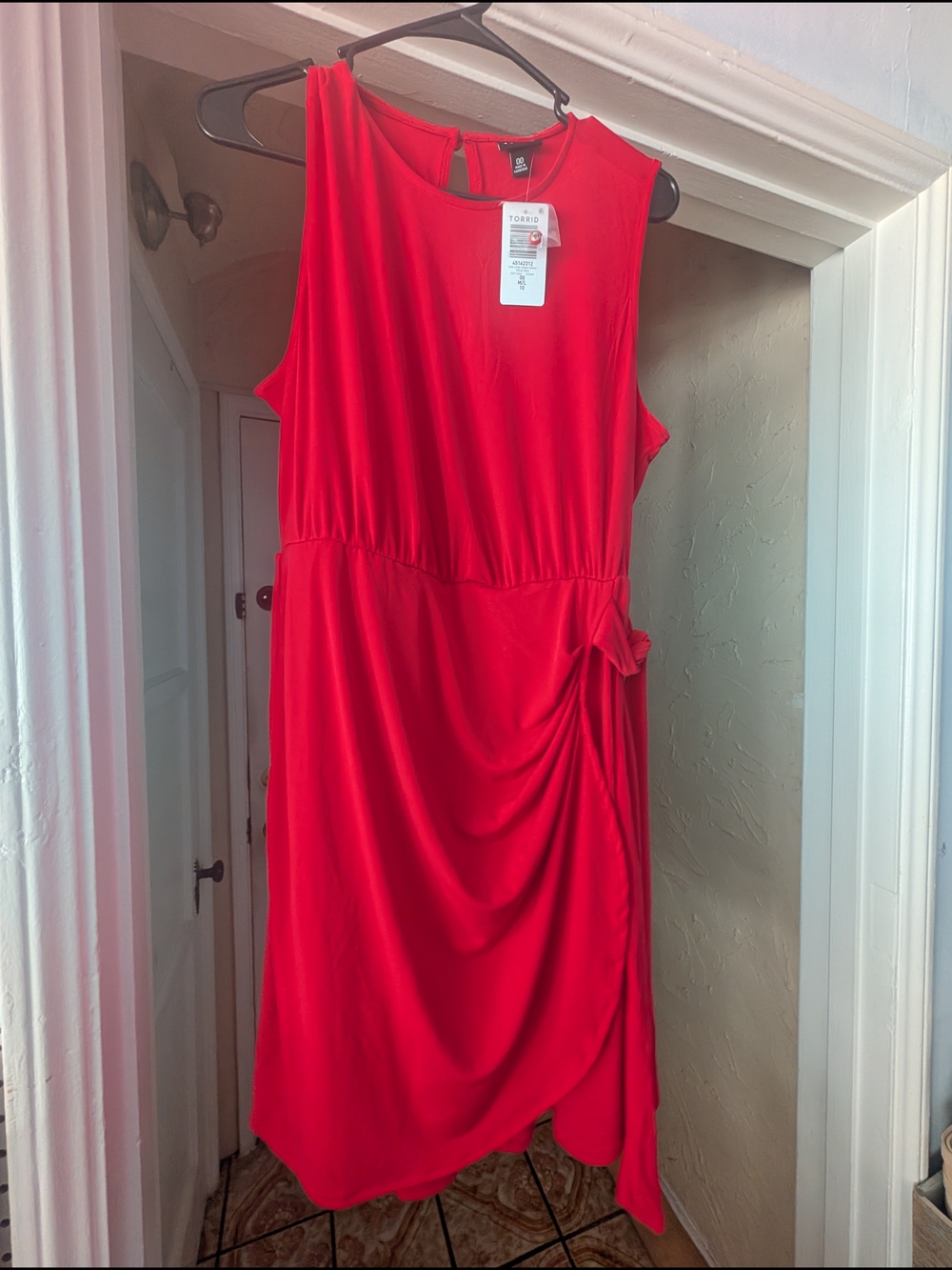 torrid Red Sleeveless Draped Midi Dress